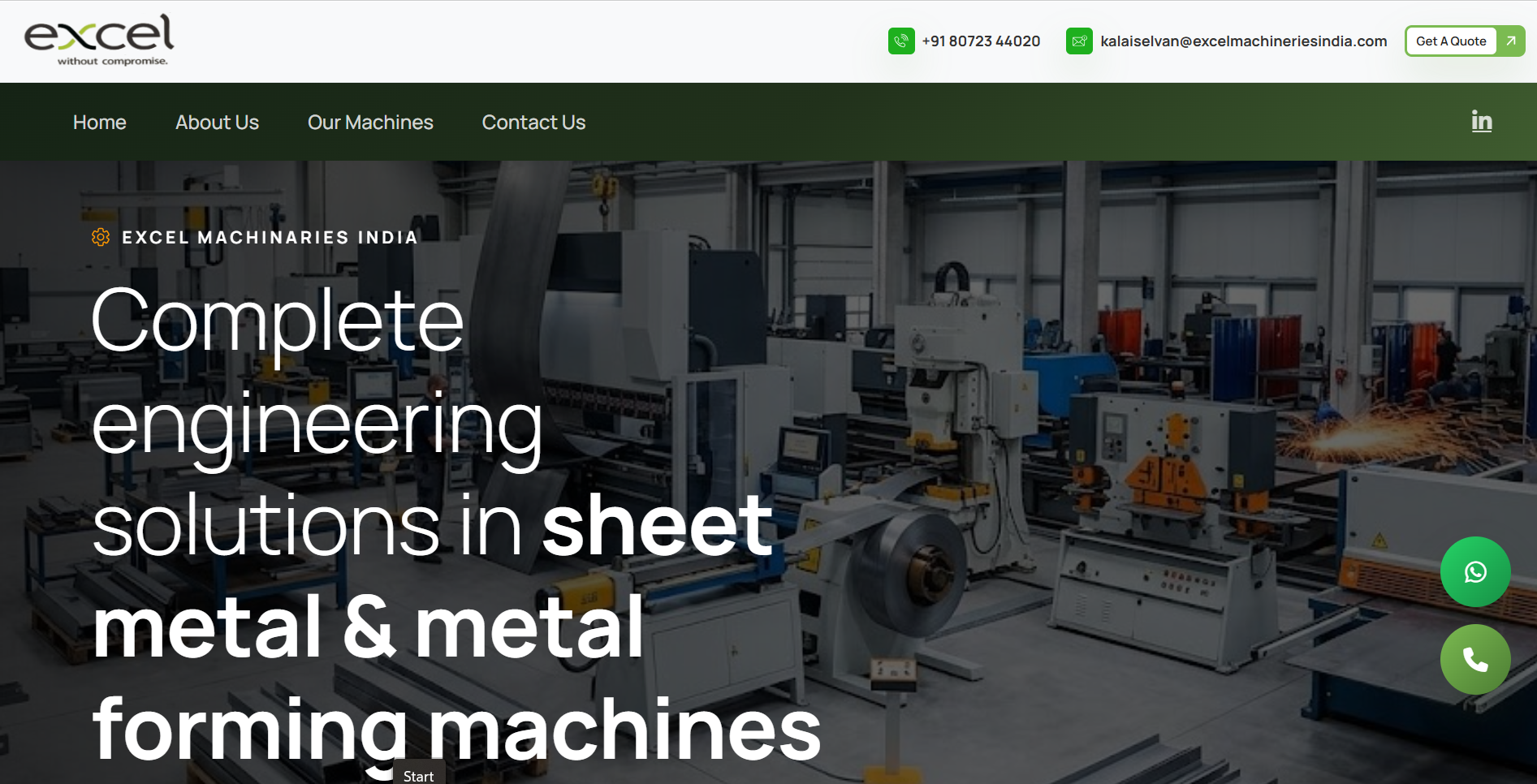 Excel Machineries screen 1
