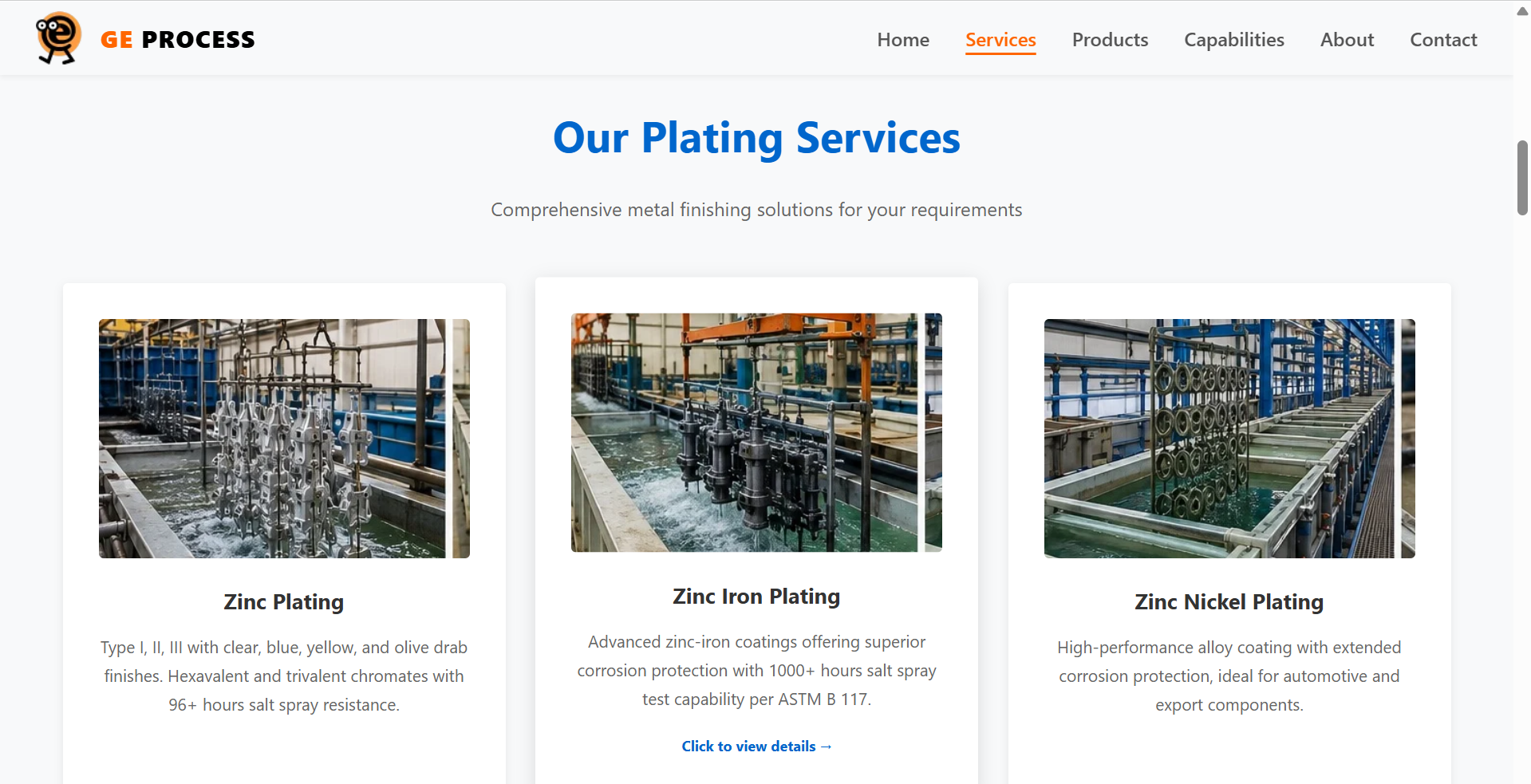 GE Process Plating Services - Zinc, Zinc Iron, Zinc Nickel Plating